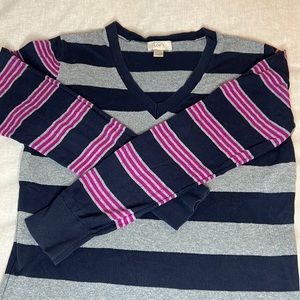 Loft v-neck striped sweater